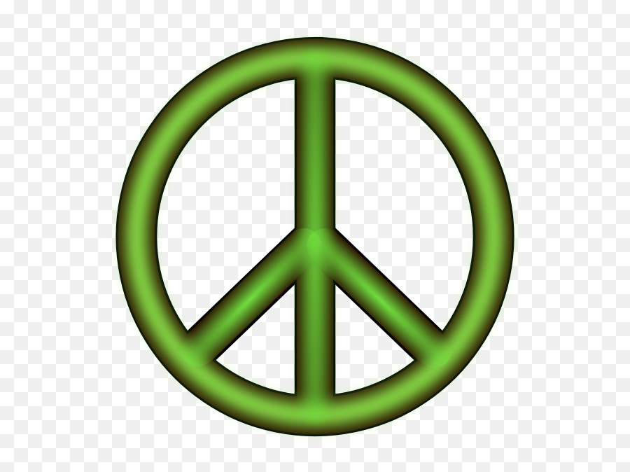 Vector Drawing Of Green 3d Peace Symbol - 3d Peace Sign Png Emoji,Kawaii Emoticon