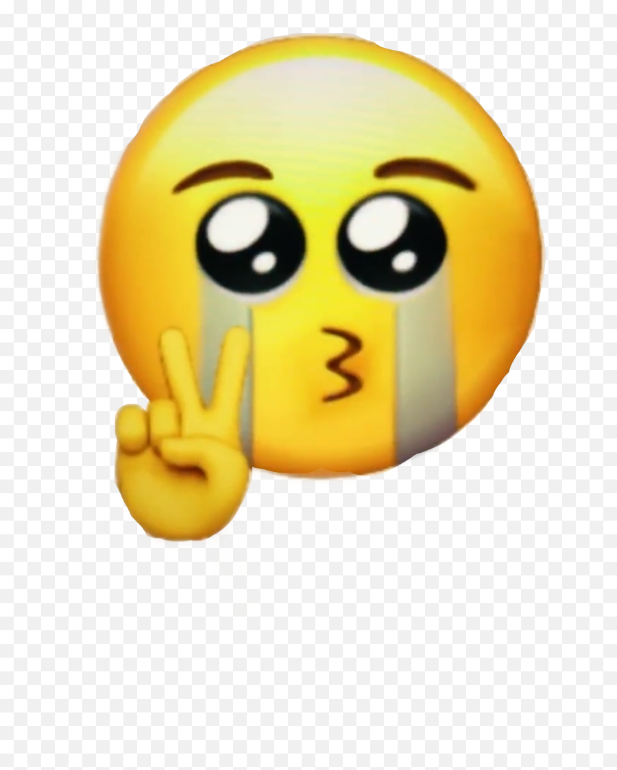 Trending Dueces Stickers - Crying Peace Sign Meme Emoji,Duces Emoji