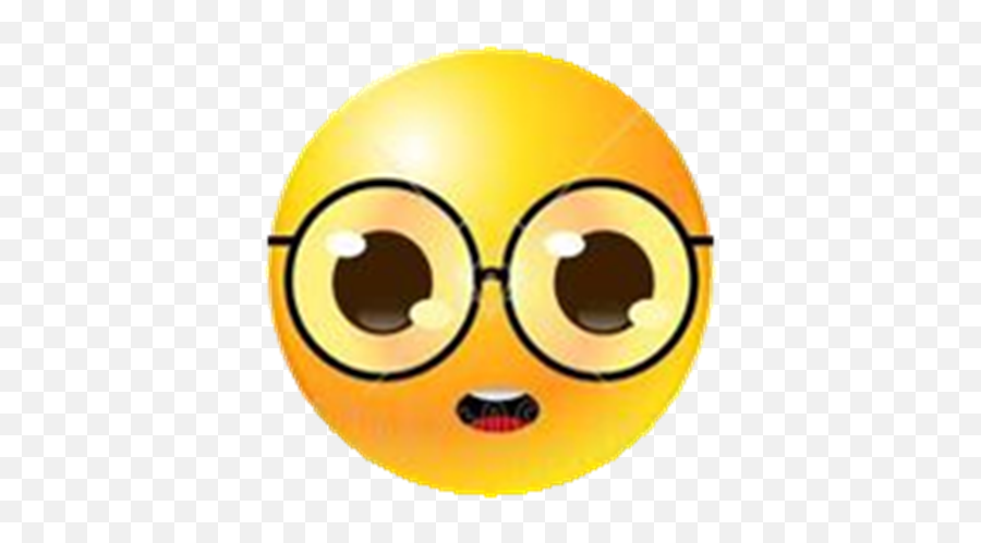 Smart Smiley - Emoji With Thick Glasses,Smart Emoticon