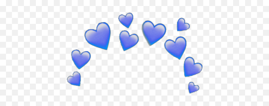 Heart Crown Heartcrown Emoji Sticker - Blue Heart Crown Transparent,Iphone Emojis Hearts