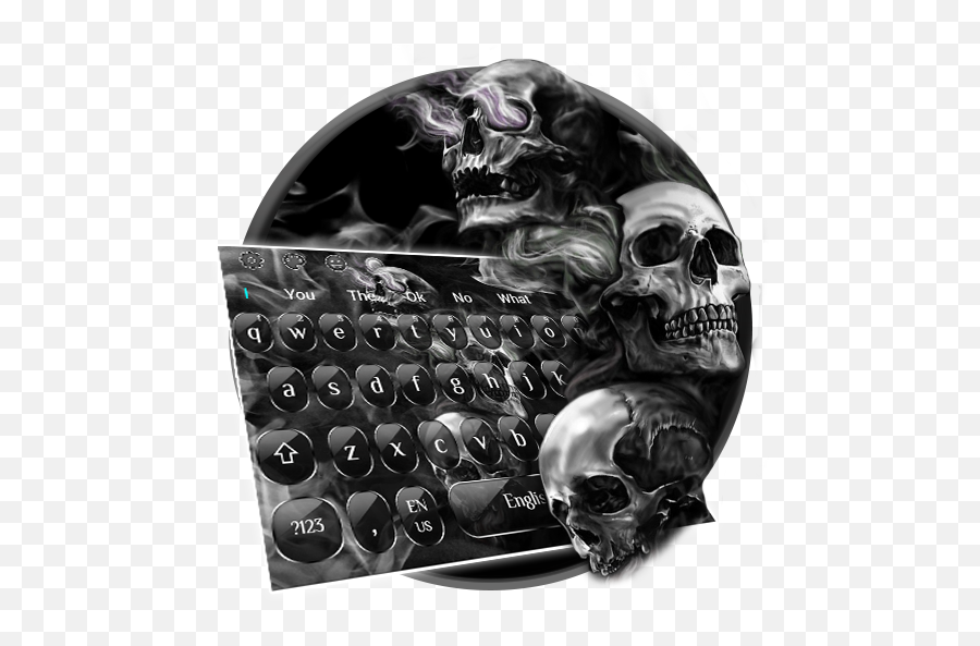 Black Death Reaper Skull Keyboard Theme - Skull Emoji,Death Skull Emoji