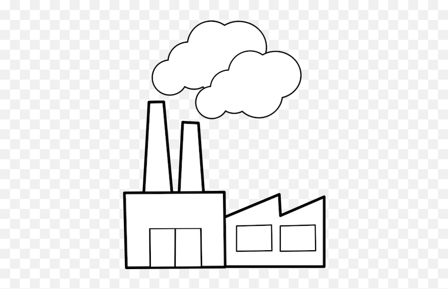 Vector Clip Art Of Industrial Building - Factory Clipart Black And ...