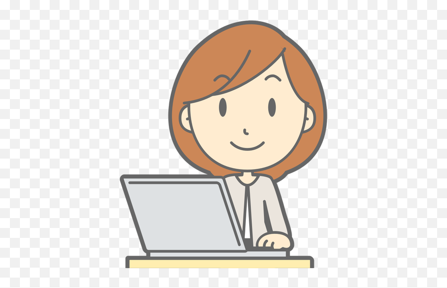Girl Using Laptop - Female User Computer Emoji,Desk Girl Emoji