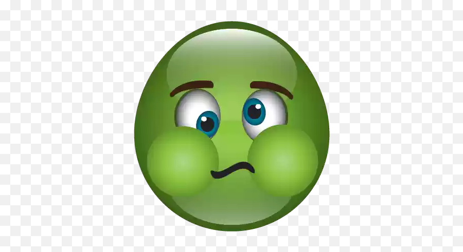 Blue Emoji Png Clipart Png Mart - Green Face Sick Cartoon,Blue Circle Emoji
