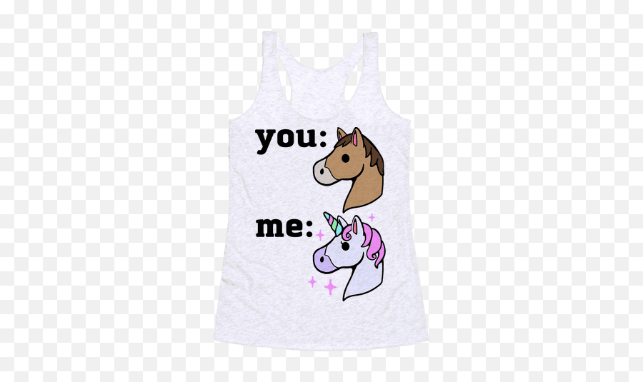 Unicorn Racerback Tank - Unicorn And Horse Shirts Emoji,Horse Muscle Emoji