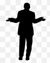 Confused Man Silhouette - Clipart Transparent Background Person Emoji,Male Shrug Emoji