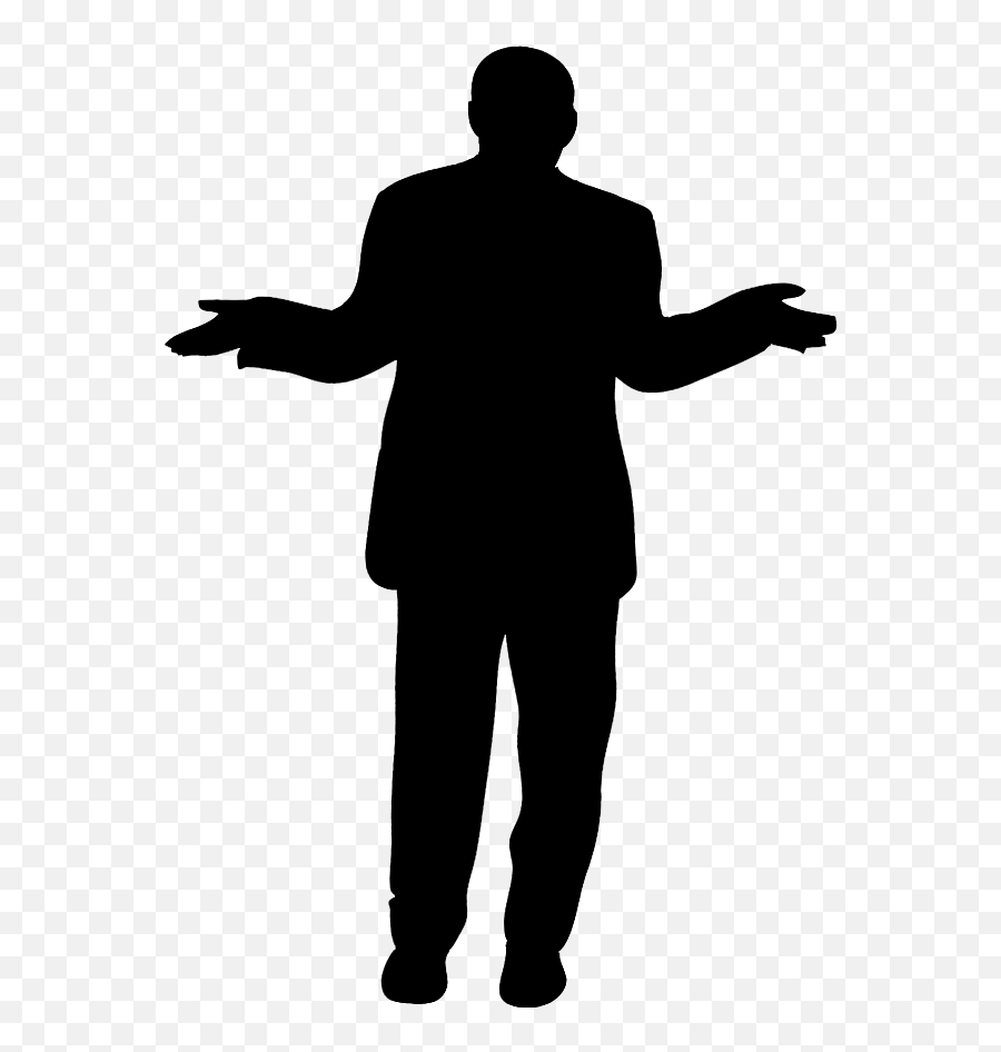 Confused Man Silhouette - Clipart Transparent Background Person Emoji,Male Shrug Emoji