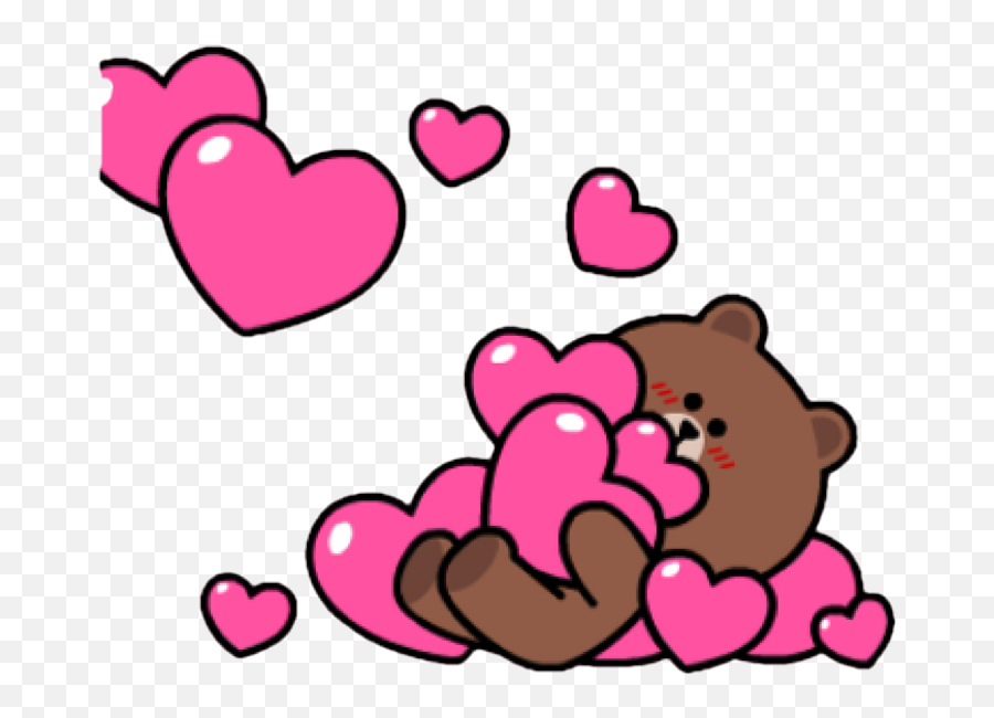 Pin - Cute Brown And Cony Emoji,Throbbing Heart Emoji