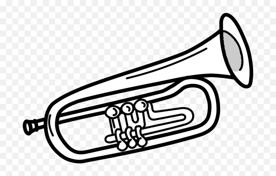 Trumpet Clipart Black And White Png - Trumpet Clipart Black And White Emoji,Emoji Trumpet