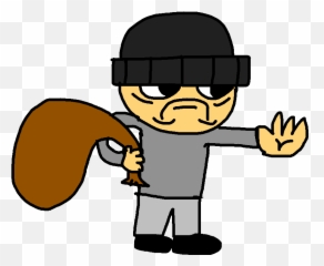 Drawing Copy - Cartoon Clipart Full Size Robber Emoji