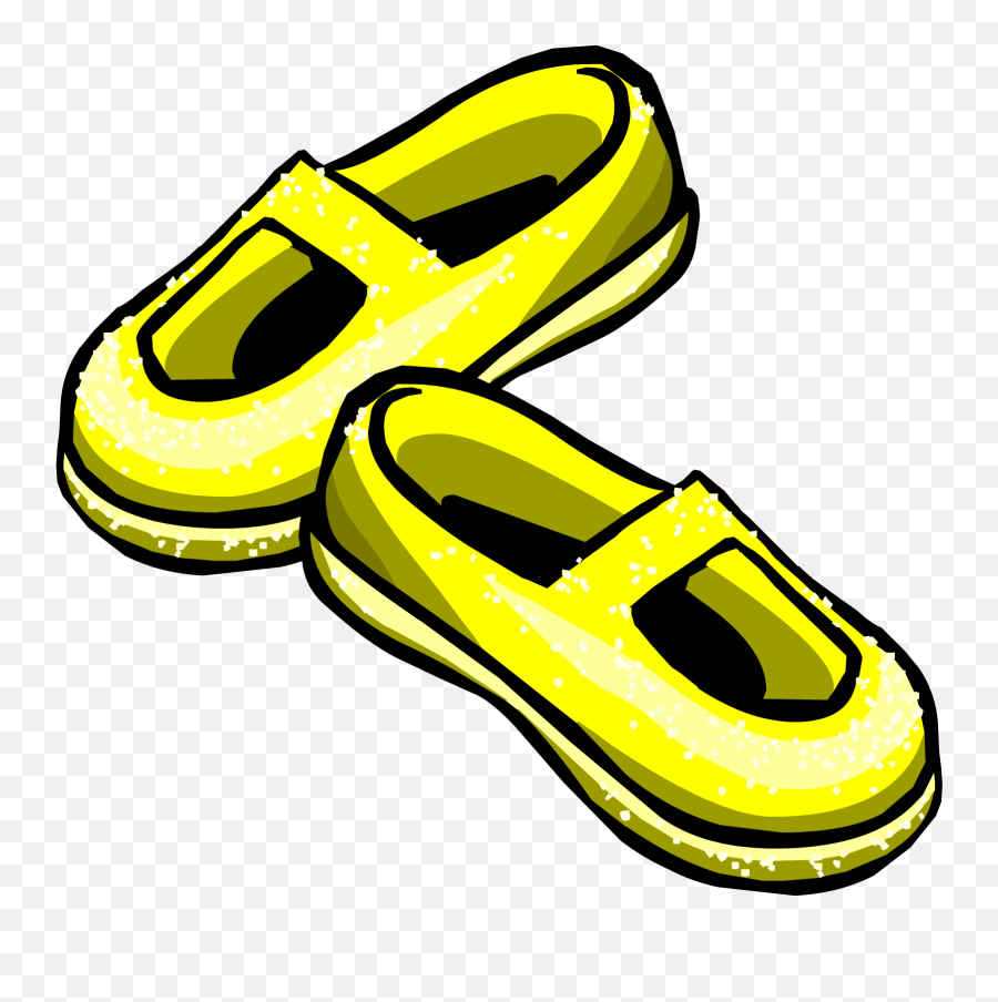 Sneakers Clipart Yellow Shoe - Club Penguin Yellow Shoes Transparent Yellow Objects Clipart Emoji,Emoticon Slippers