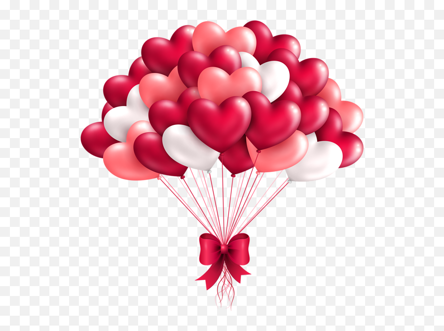 Heart Balloons - Valentines Balloons Clipart Emoji,Heart Emoji Balloons