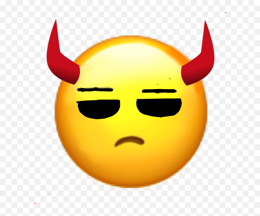 Lazy Demon Demon Emoji Horns Eyes Freetoremix Remix Fre - Smiley,Horns Emoji