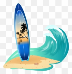 Surfing Clipart Transparent - Surfboard Clipart Emoji,Surf Emoji