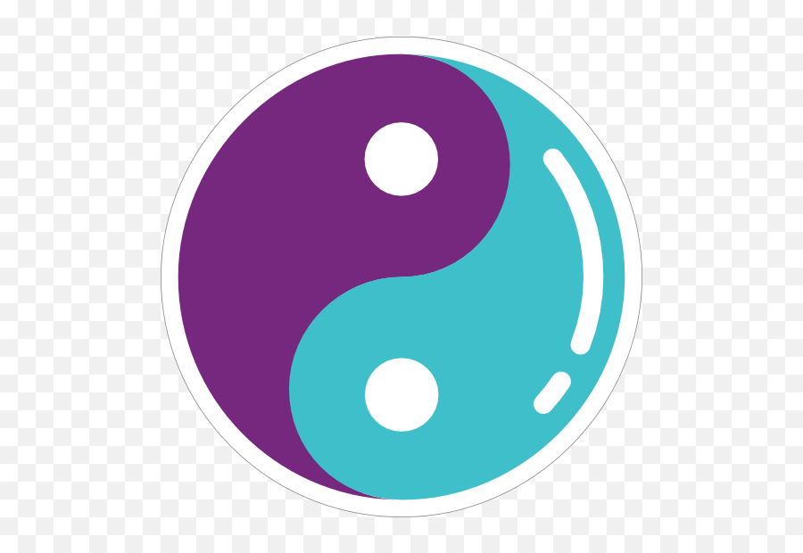 Purple And Blue Yin Yang Hippie Sticker - Purple Blue Yin Yang Emoji,Ying Yang Emoji