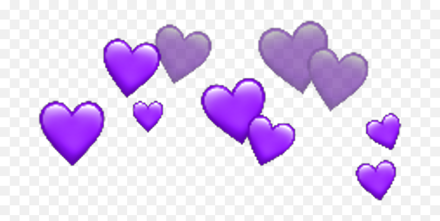Purple Heart Crown Emoji Iphoneemoji - Transparent Background Red Hearts,Purple Heart Emoji Png