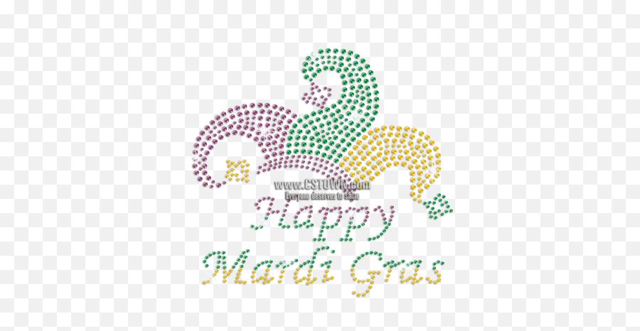 Gradual Colors Happy Mardi Gras Iron On Bling Transfer - Cstown Creative Arts Emoji,Mardi Gras Emojis