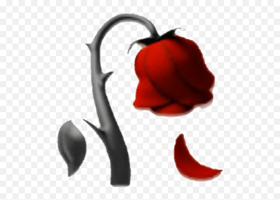 Emoji Rose Redrose Red Sticker Black Emojisti - Transparent Dead Rose Emoji,Black Rose Emoji