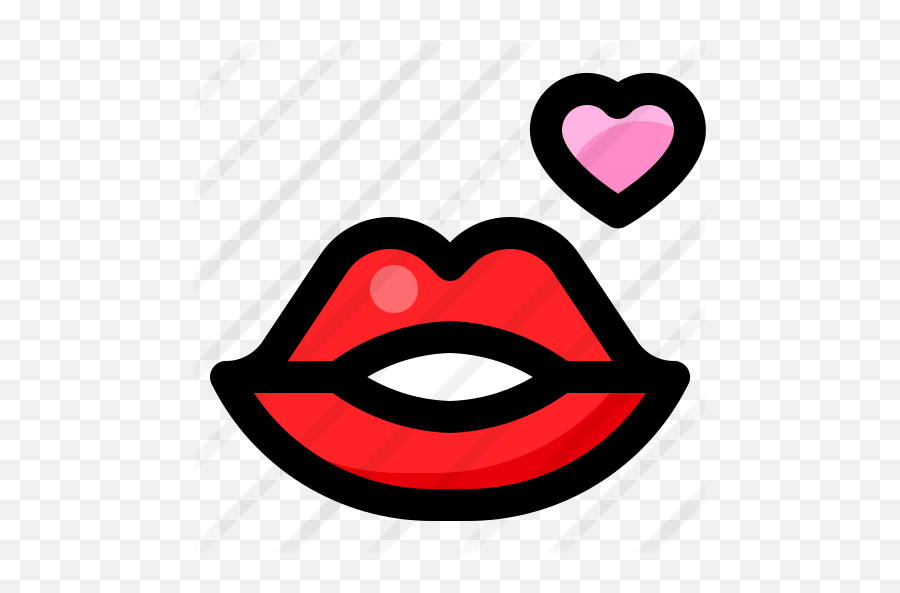 Besos - Iconos Gratis De Día De San Valentín Girly Emoji,Emoticon De Beso