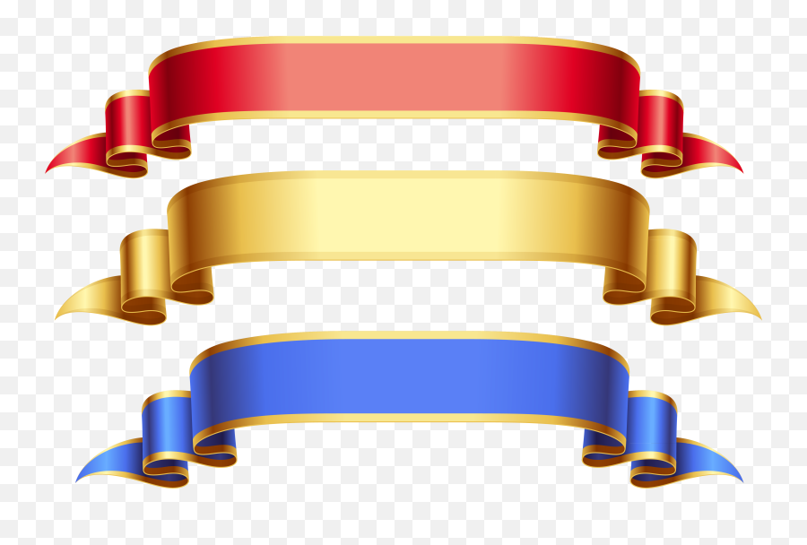 Png Red Gold Blue Ribbon Banner - Gold And Blue Ribbon Emoji,Blue Ribbon Emoji