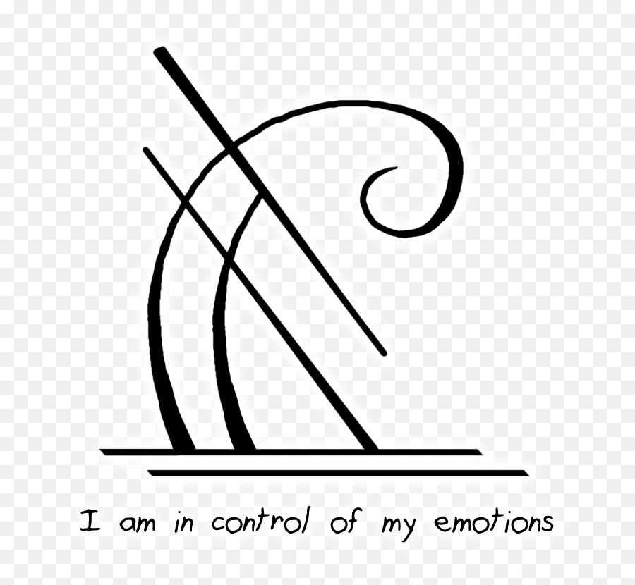 I Am In Control Of My Sigil - Line Art Emoji,Emotion Symbols