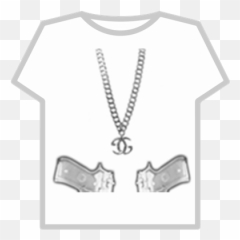 Silver Chain With Guns - Six Pack Roblox T Shirt Emoji,Emoji Ticket Gun Skull