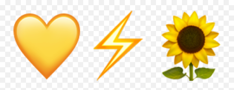 Yellow Heart Yellowheart Lightningbolt - Sunflower Emoji,Dm Me An Emoji