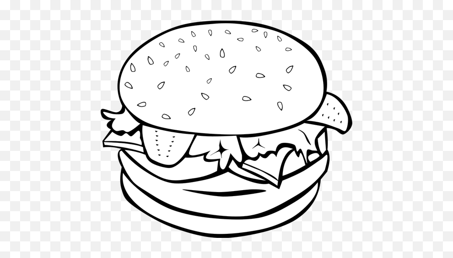 Vektorgrafikk Med En Burger - Hamburger Clipart Black And White Emoji,Pickle Emoticon