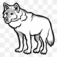 Wolf Animal Canine Cartoon Free Vector - Clipart Png Black And White Emoji