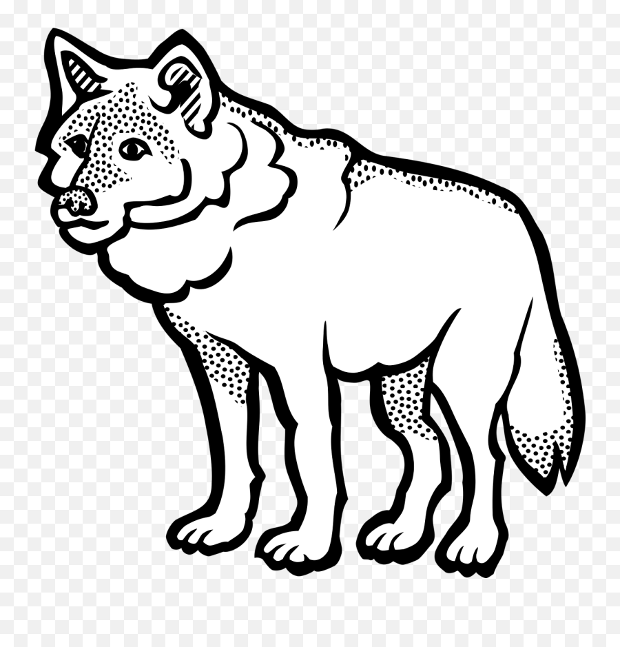 Wolf Animal Canine Cartoon Free Vector - Wolf Clipart Png Black And White Emoji,Wolf Howling Emoji
