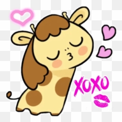 Giraffe Y Hippopotamus Stickers For Whatsapp - Hugs And Kisses Clip Art Emoji,Giraffe Emoji