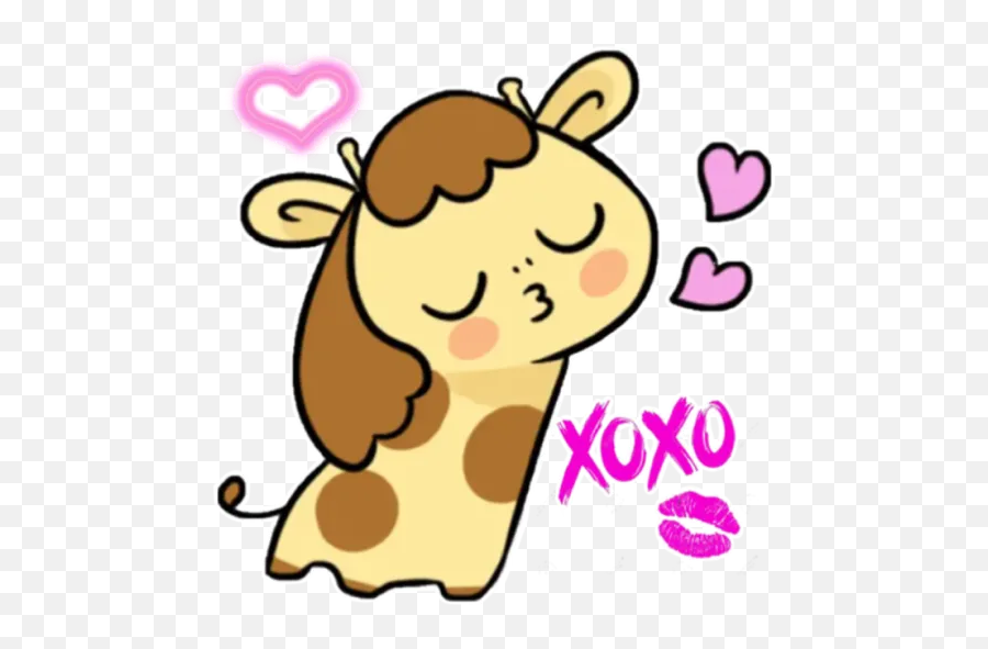 Giraffe Y Hippopotamus Stickers For Whatsapp - Hugs And Kisses Clip Art Emoji,Giraffe Emoji