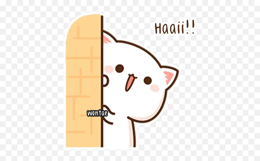Mochi Mochi Peach Cat Whatsapp Stickers - Stickers Cloud Cat Emoji,Cat Emoticons Text
