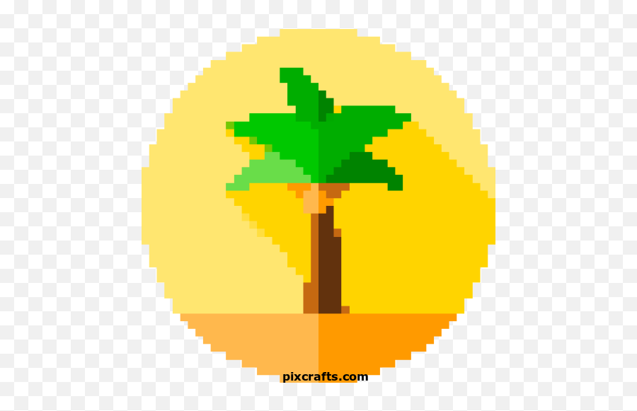 Beach - Printable Pixel Art Luna P Pixel Emoji,Palm Tree Emoticons
