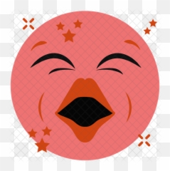 Kissing Emoji Icon - Transparent Stars Black And White