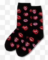 Womens Lips Crew Socks - Girly Emoji,Turtle Skull Emoji Pop