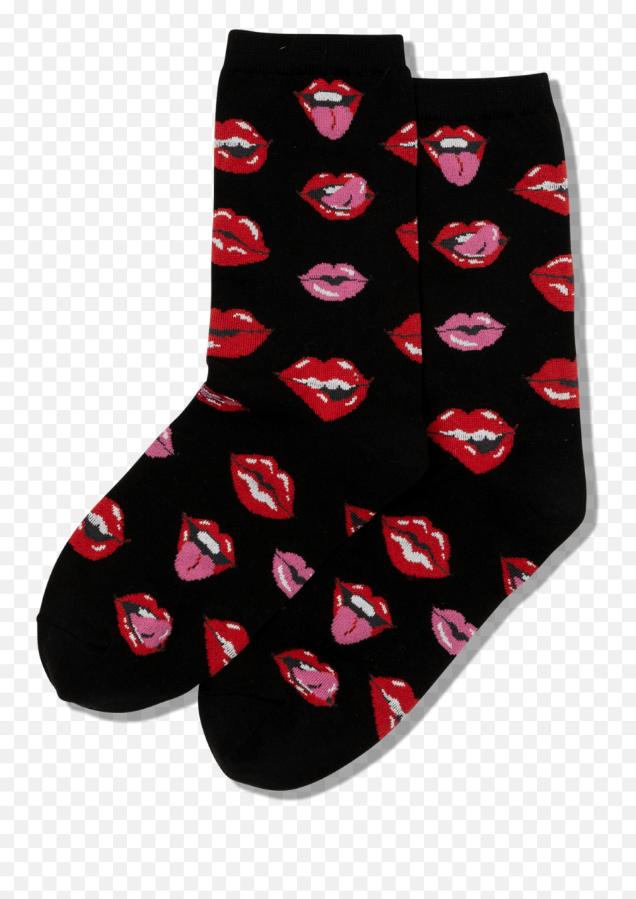 Womens Lips Crew Socks - Girly Emoji,Turtle Skull Emoji Pop