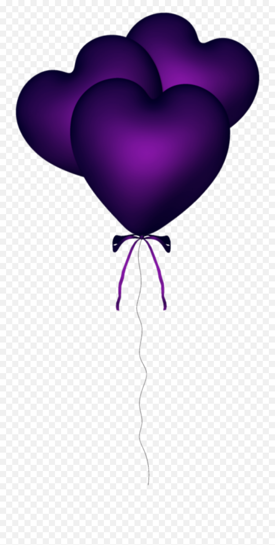 Purple Balloon Balloons Heart Hearts - Purple Heart Balloons Cartoon Emoji,Heart Emoji Balloons