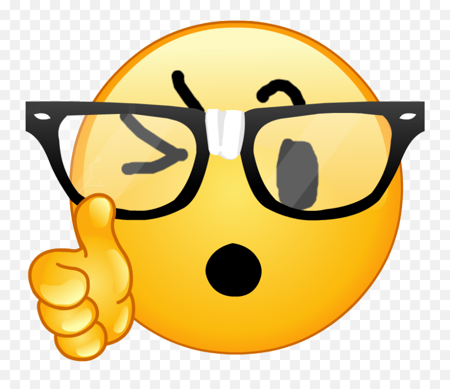 Smiley Emoji Clip Art Thumb Signal Discord - Nerd Emoji,Nerd Emoji