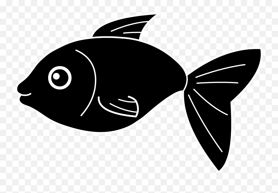 Fish Silhouette Clip Art - Silhouette Fish Clipart Black And White Emoji,Fish Moon Emoji