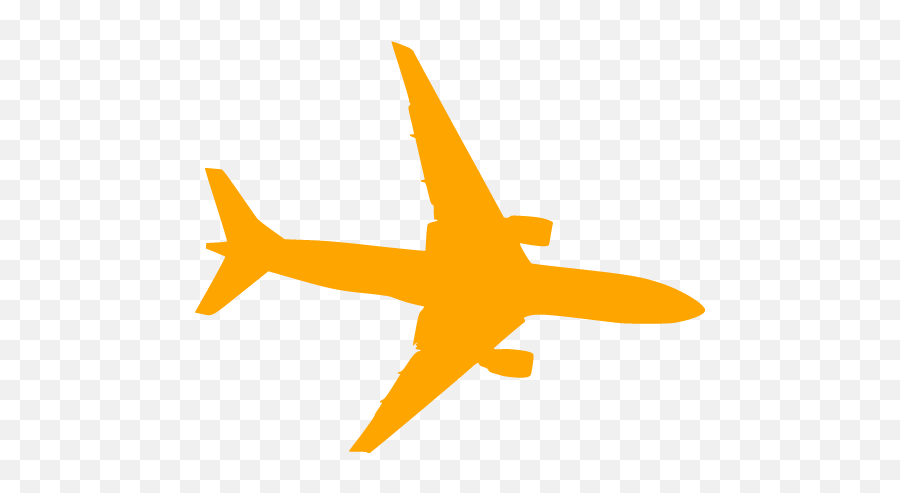 Orange Airplane 10 Icon - Clear Background Airplane Clipart Transparent Background Emoji,Plane Emoticon