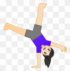 Light Skin Tone Emoji - Clipart Gymnasts Doing A Cartwheel