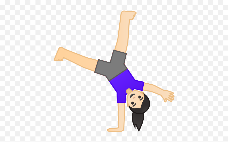 Light Skin Tone Emoji - Clipart Gymnasts Doing A Cartwheel,Figure Skating Emoji