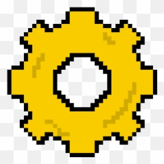 Gear - Cartoon Pixel Art Easy Emoji,Gear Emoticon