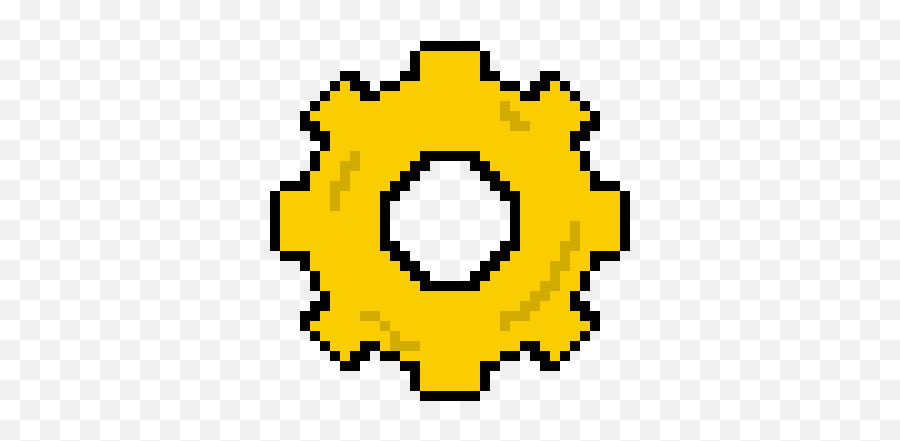 Gear - Cartoon Pixel Art Easy Emoji,Gear Emoticon