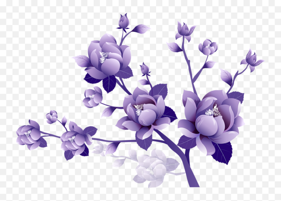 Purple Flower Clipart Transparent - Transparent Background Purple Flowers Png Emoji,Purple Flower Emoji