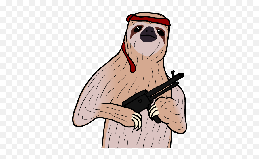 Rambo Sloth - Png Sloths 128 Pixels Transparent Emoji,Rambo Emoji