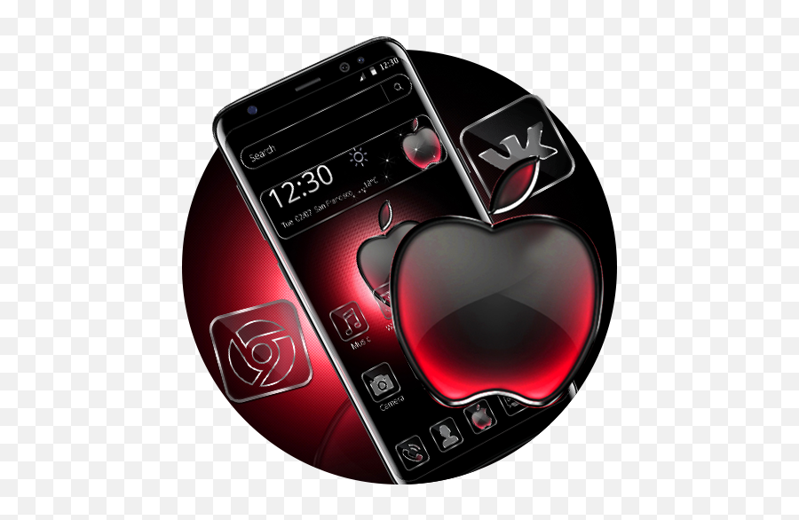 Black Red Apple Crystal Theme - Apps On Google Play Gadget Emoji,Red Apple Emoji