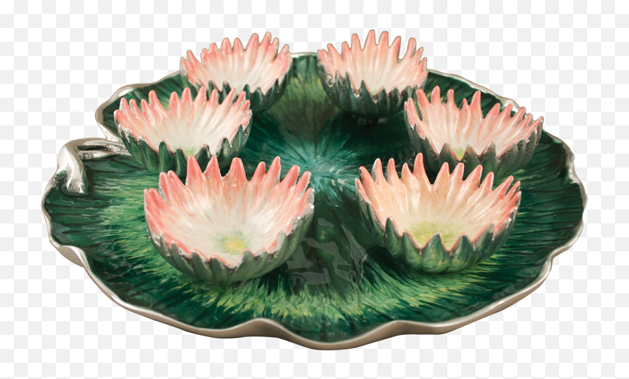 Enameled Light Pink Lily Pad Seder Plate Transparent - Passover Seder Plate Emoji,Lily Pad Emoji