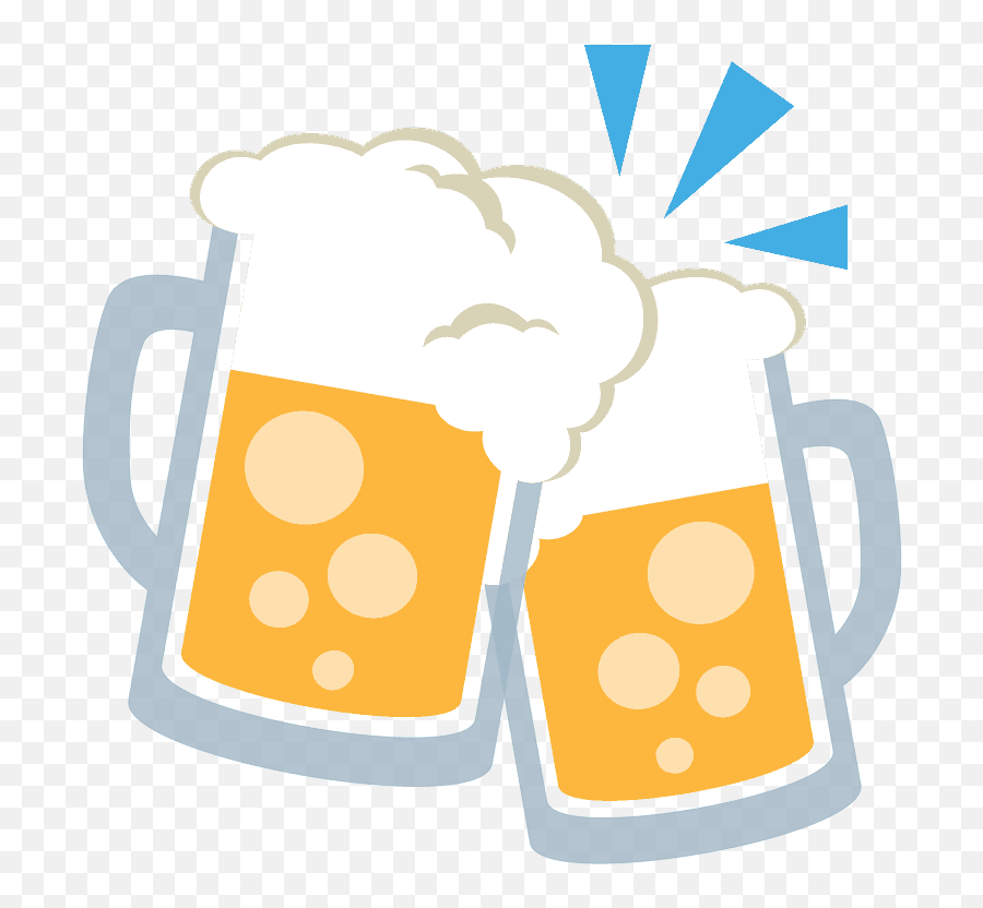 Clinking Beer Mugs Emoji Clipart - Cerveja Whatsapp Emoticon,Coffee Emojis